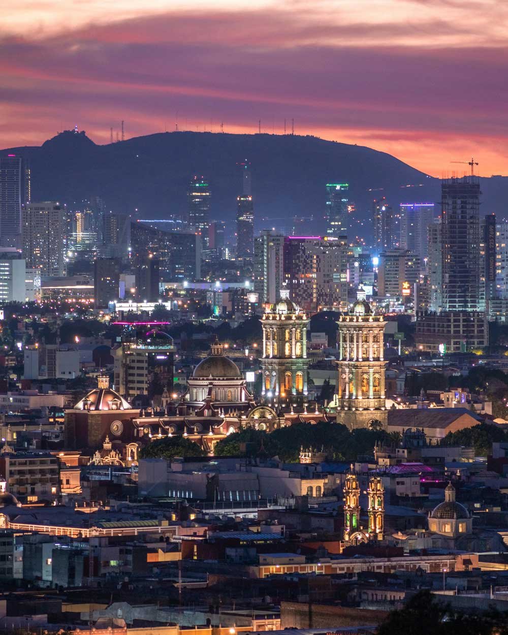 Atardecer en Puebla, donde se encuentra la mejor inmobilliaria que brinda asesorias personalizadas